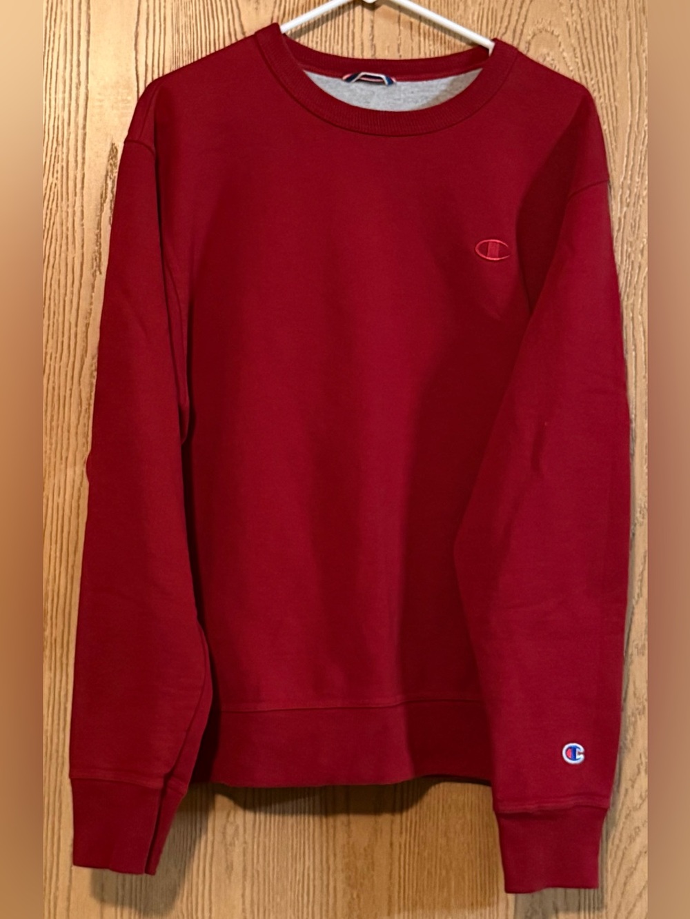 Champion Men's Crewneck Sweatshirt in Deep Red